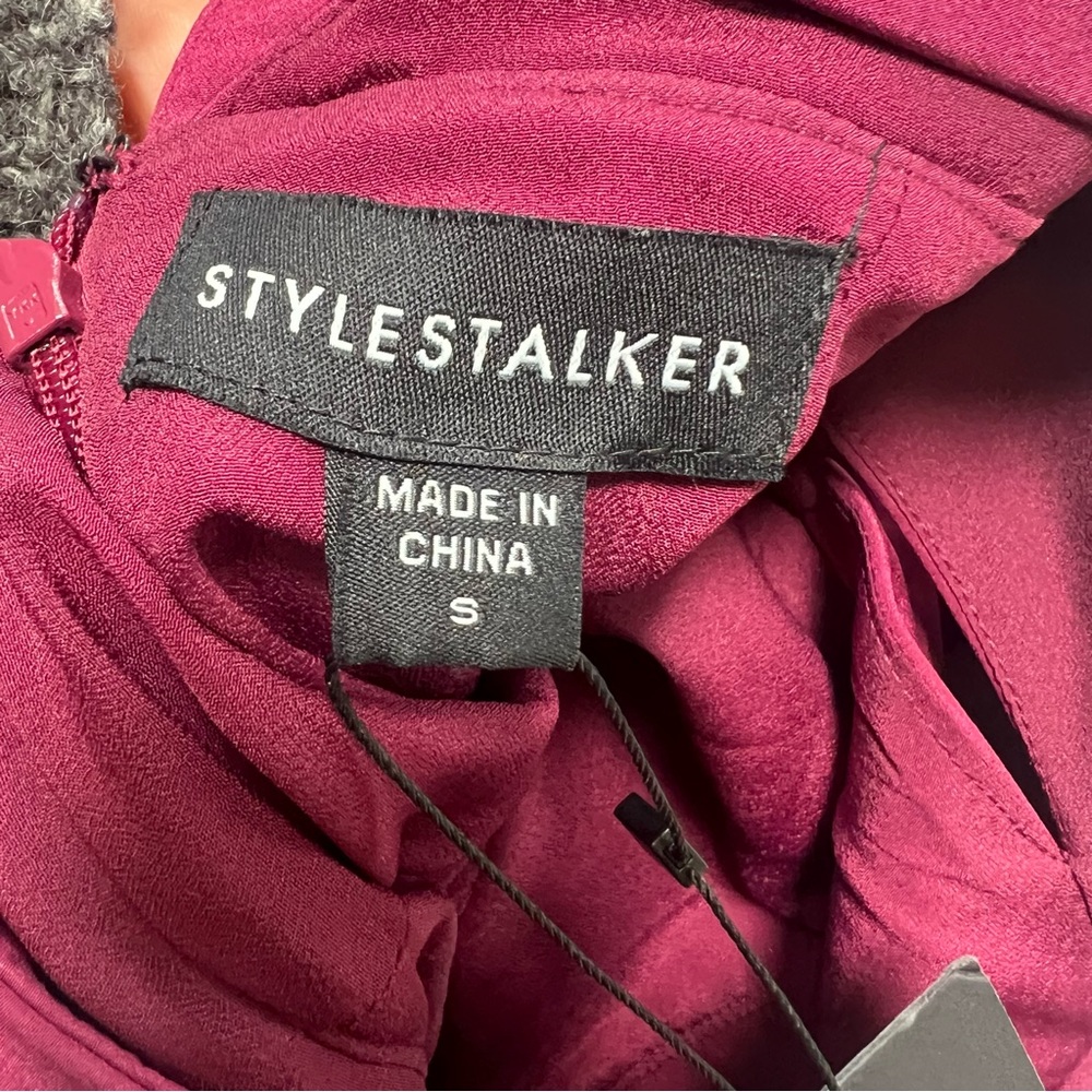stylestalker women’s burgundy rhythm midi dress S NWT L107-40 - Picture 8 of 8